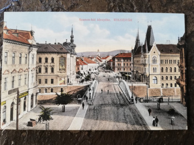 Carte postala Cluj, Podul peste Somes, cca 1900, necirculata, perfecta foto