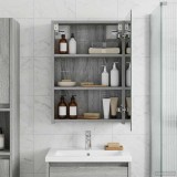 vidaXL Dulap cu oglindă pentru baie Gri Sonoma 40 x 10,5 x 60,5 cm 889028