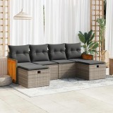 Gossi set mobilier gradina cu perne, 6 piese, gri, poliratan