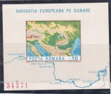 ROMANIA 1977 LP 950 NAVIGATIA EUROPEANA PE DUNARE COLITA NEDANTELATA MNH