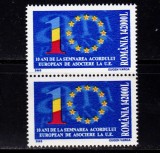 RO 2003 ,LP 1603 ,&quot;10 ani acordul UE &quot;, serie pereche V , MNH