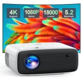 Cumpara ieftin Videoproiector 1080P Full HD, Bluetooth 5.2, 18000 Lumeni, Suporta 4K, LED LCD, HDMI, AV, USB, Audio, MicroSD, Difuzoare Duble, Portabil, Telecomanda,