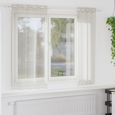 vidaXL Perdele cu perdele 2 pcs Crem 140 x 175 cm Poliester foto