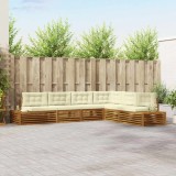 Cumpara ieftin Set de canapele de exterior 7 buc. 6-Locuri Natural si Crem