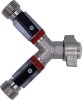 Absperrhahn, Absperrventil 2-leitig, f&uuml;r Druckminderer, Gewindegr&ouml;&szlig;en: 1 x 1/2&ldquo; IG und 2 x 1/2&ldquo; AG