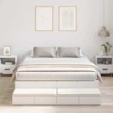 Cumpara ieftin Cadru de pat cu depozitare cu sertar Alb 236.5 x 160 x 31.5 cm