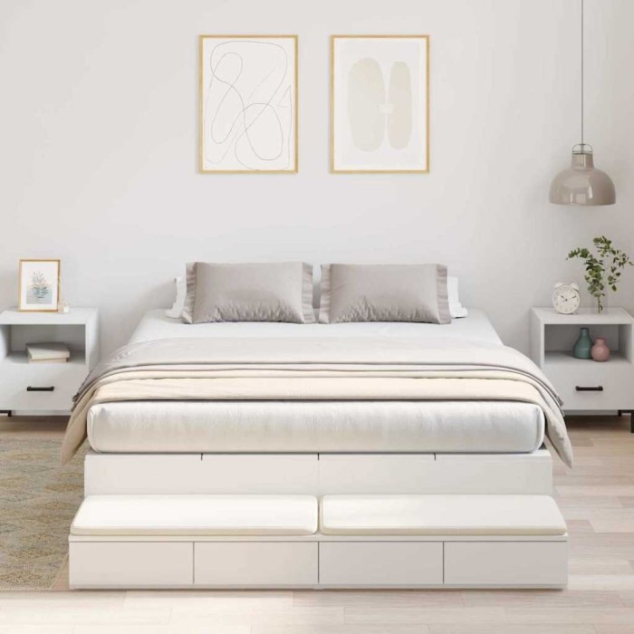 vidaXL Cadru de pat alb 140x200 cm