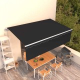 vidaXL Copertină retractabilă automat cu stor, antracit, 5x3 m
