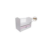 Cumpara ieftin Patut Eurogloria Como Balansoar culisant - Alb cu Roz + Saltea Cocos 10 cm