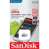 Card Memorie microSDHC SanDisk Ultra, 32Gb, Clasa 10 SDSQUNR-032G-GN3MN