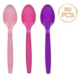 Set de Lingurite Reutilizabile din Plastic pentru Petrecere &icirc;n Roz, Fucsia și Mo, CMCLASS