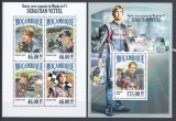 Mozambic 2013 - MASINI RALIURI F1 - SEBASTIAN VETTEL - BL+KB - MNH, Nestampilat