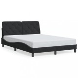 Gossi cadru de pat cu lumini led, negru, 140x200 cm, catifea