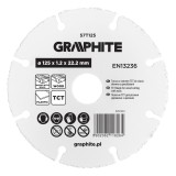 Disc de taiere, lama TCT, pentru lemn (cu/fara cuie), plastic 125 x 1.2 x 22.22 mm HardWork ToolsRange