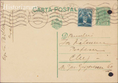 HST CP199 Carte poștală arhitect Billek Craiova olografă 1936 foto
