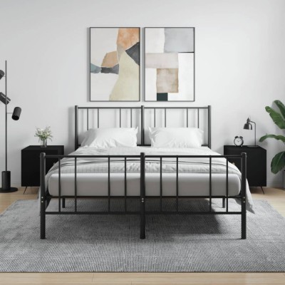 vidaXL Noptiere, 2 buc., negru, 40x40x50 cm, lemn compozit 827503 foto