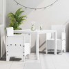VidaXL Set de masă pentru grădină 3 pcs Alb Ratan Polt 3378682