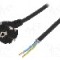 Cablu alimentare AC, 2m, 3 fire, culoare negru, CEE 7/7 (E/F) stecher in unghi, SCHUKO, PLASTROL, W-97180, T143709