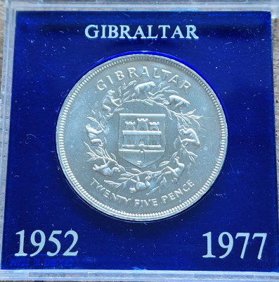Gibraltar 25 pence 1977 foto