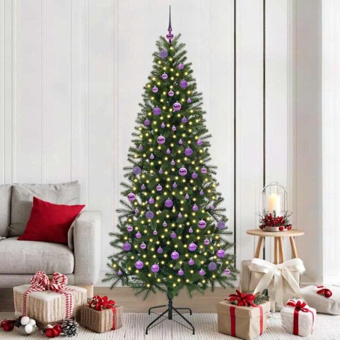vidaXL Brad de Crăciun artificial cu 300 LED Verde 210 cm PE și PVC 3397373