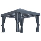 Cumpara ieftin Pavilion cu perdele &amp; siruri lumini LED, antracit, 3x3 m
