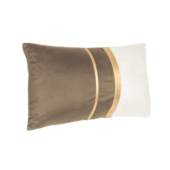 Perna decorativa, 50x30 cm, Maro cu linii aurii, Poliester, ATU-089742