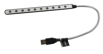 Lampa USB flexibila 10 LED-uri, 26 cm, pentru PC sau notebook, Esperanza EA148 foto