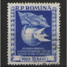 Romania 1955 - Adunarea Mondiala pentru Pace - Helsinki, stampilata