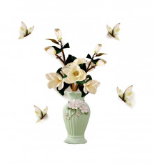 Sticker decorativ, Vaza cu flori, 75 cm, 1465ST foto