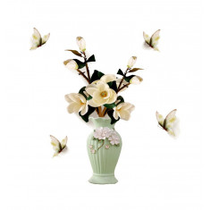 Sticker decorativ, Vaza cu flori, 75 cm, 815STK