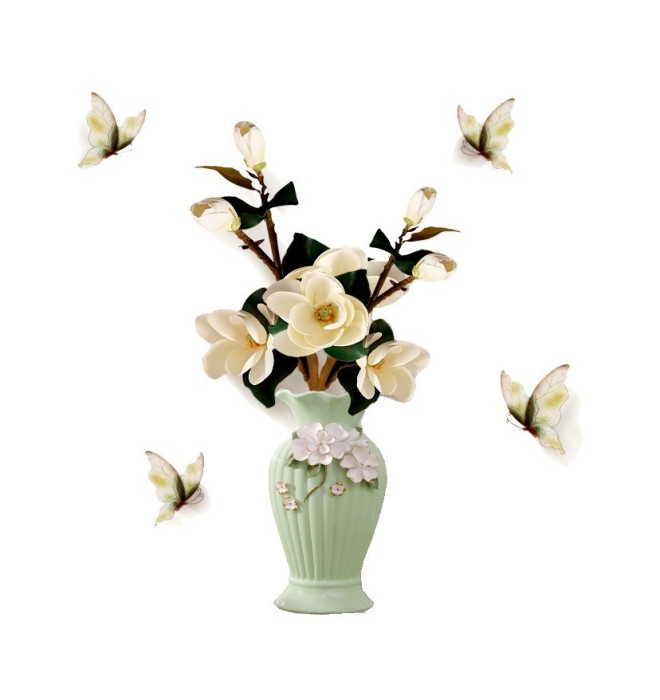 Sticker decorativ, Vaza cu flori, 75 cm, 815STK