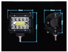 Set 2x Proiector LED Auto Offroad 120W/12V-24V, Dreptunghiular, foto