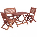Cumpara ieftin Set mobilier exterior pentru copii 4 piese lemn de eucalipt