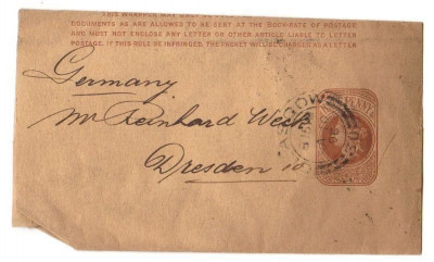 Great Britain 1896 Postal History Rare Envelope for newspapers D.132 foto