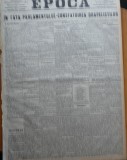 Ziarul Epoca, 5 Noiembrie 1899 ; In fata Parlamentului ; Consfat. drapelistilor