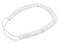 Cablu spiralat neecranat PUR alb 0,3m-1,2m 5x0,15mm2 300V