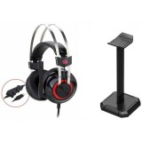 Casti gaming cu microfon Redragon Talos cu suport, Negru