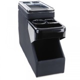 Console central cu compartimente de stocare, piele neagra lucioasa, potrivita pentru VW Bus T5 T6 din 03 Performance AutoTuning