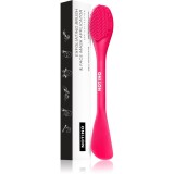 Notino Spa Collection Exfoliating brush &amp; Face mask applicator perie exfoliantă &amp; aplicator pentru masca facială Pink 1 buc