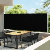 VidaXL Copertină laterală retractabilă de terasă, negru, 600 x 160 cm