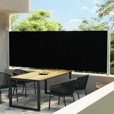 vidaXL Copertină laterală retractabilă de terasă, negru, 600 x 160 cm 313375 foto