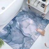 Covor de baie universal ZYTEQ&reg;️, din diatom, absorbant, antiderapant, design rulabil pentru depozitare usoara, 60x90 cm, albastru ocean