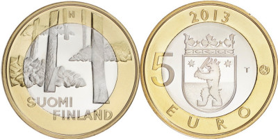 Finlanda moneda comemorativa 5 euro 2013 - Sammallahdenmaki - UNC foto