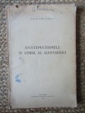 ANATEMATISMELE SF. CHIRIL AL ALEXANDRIEI de OLIMP N . CACIULA , 1937