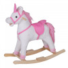 HOMCOM Balansoar Unicorn din Lemn pentru Camera Copiilor, Leagăn Confortabil din Pluș, Jucărie Educativă 78x28x68cm | Aosom Romania