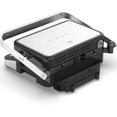 Gratar electric Aeno AEG0005, 2000 W, 6 programe automate, placi cu doua fete 320x220 mm, unghi de deschidere de pana la 180, functie dezghetare, afis