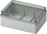 Doza aplicata transparenta 190x140x70mm IP56 pentru distributie jonctiune ABS rezistenta UV fara presetupe margini netede, Elettrocanali