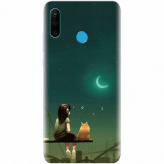 Husa silicon pentru Huawei P30 Lite, Cat And Girl