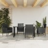 VidaXL Set mobilier de grădină, 5 piese, negru, poliratan și oțel 3203348