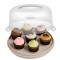 Platou rotund 2 in 1 Pufo Cookies cu capac transparent pentru servire torturi, prajituri, briose, &Oslash; 28 cm